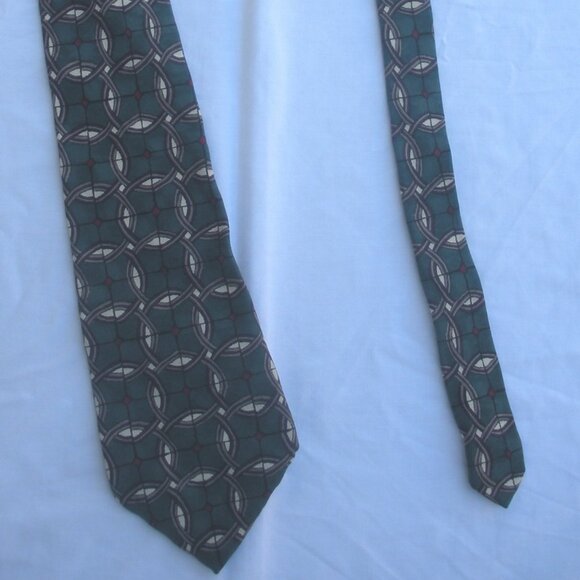 Robert Talbott Tie Green + White Pattern - Picture 2 of 2